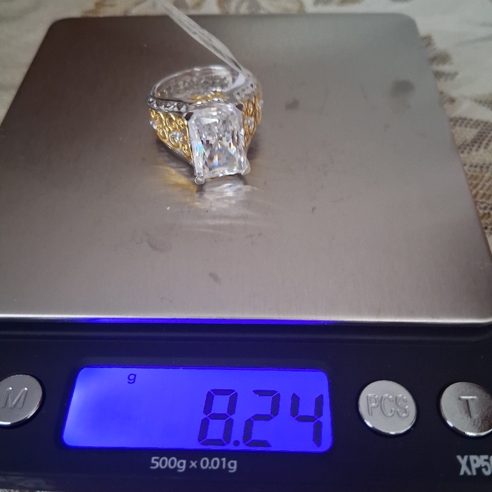 COCKTAIL RING 18K YELLOW GOLD OVER STERLING SILVER SIZE… - Picture 10 of 12